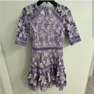 Just Me Floral Tiered Lace Crochet Dress